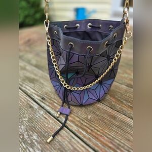 Holographic bucket purse
